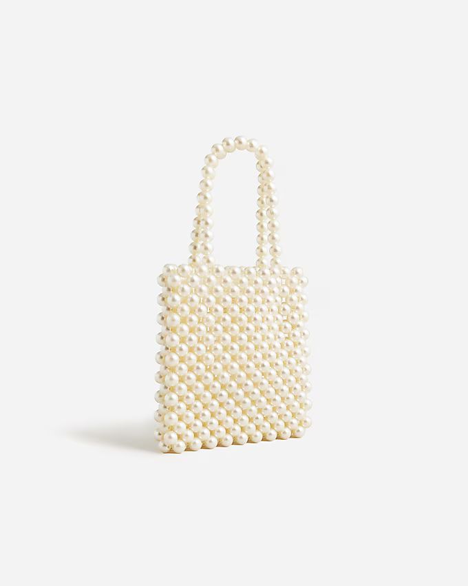 Hand-beaded faux-pearl mini bag | J.Crew US