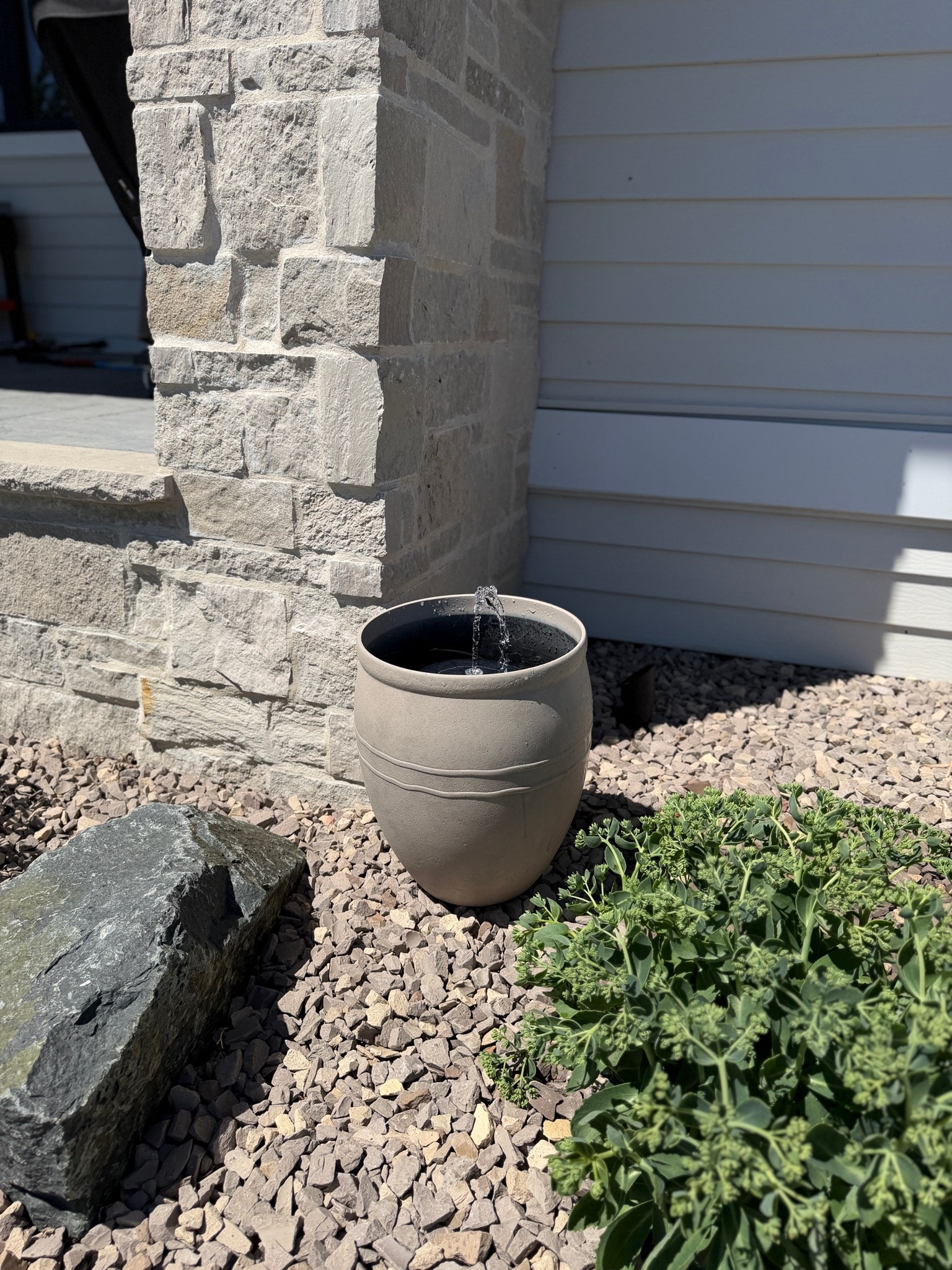 We made this little water fountain in our backyard yesterday! Just fill a planter with water (make sure it doesn’t have a hole at the bottom) and add this Amazon fountain. Multiple settings so you can change the spray type.

#LTKHome #LTKSeasonal