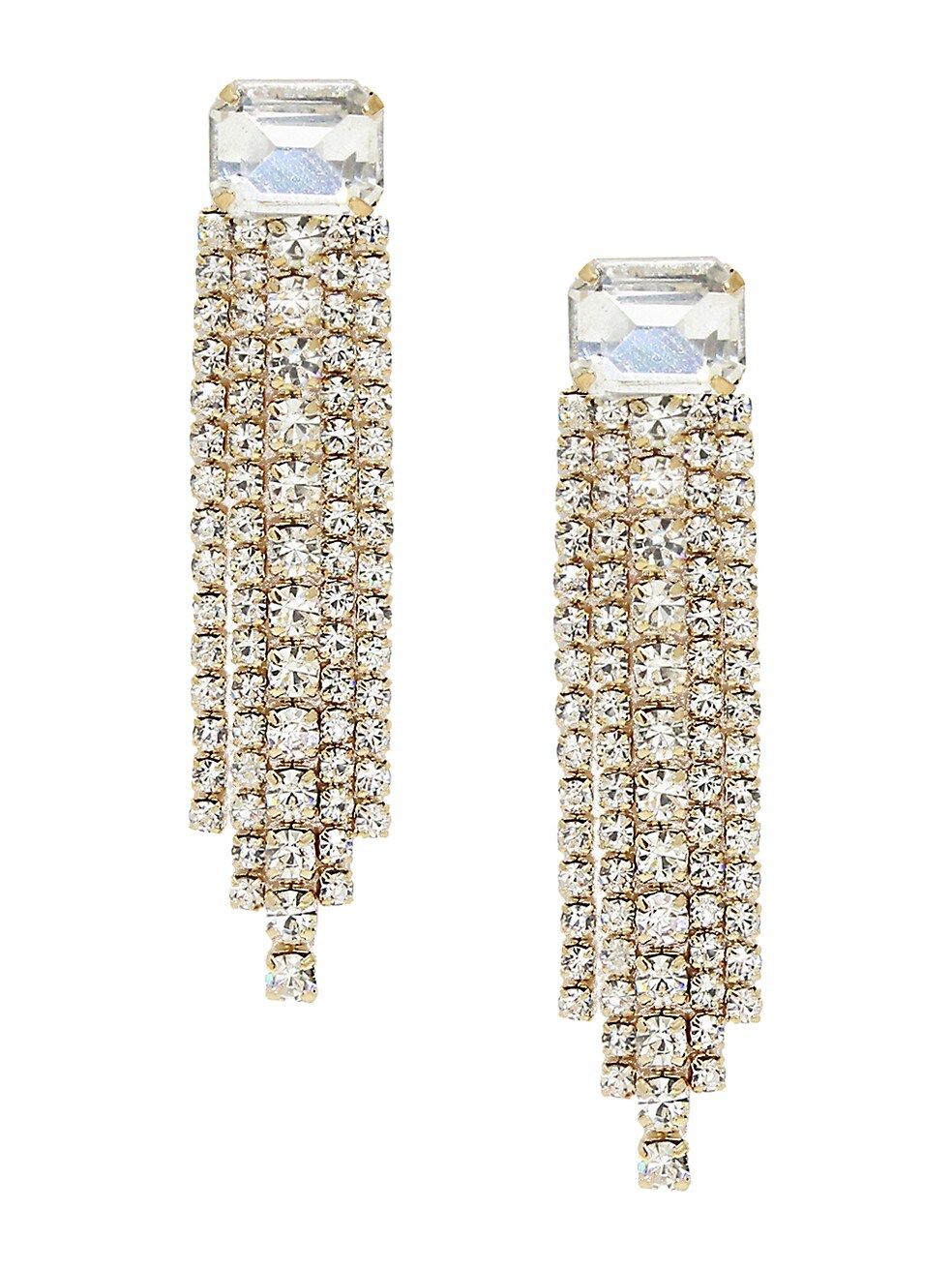 Formal Crystal Fringe 18K Gold-Plated Drop Earrings | Saks Fifth Avenue