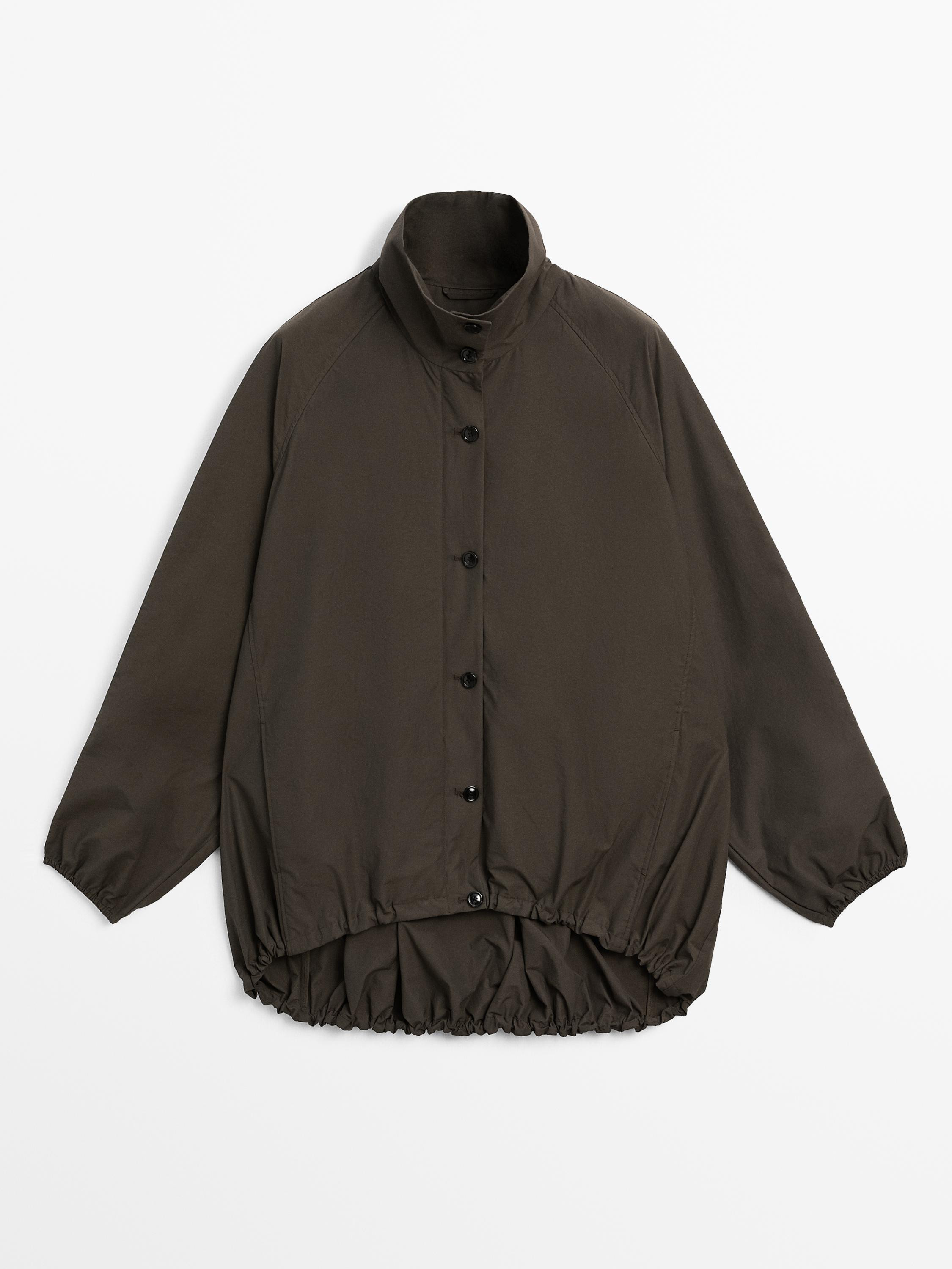 Cotton blend parka with puff detail | Massimo Dutti UK