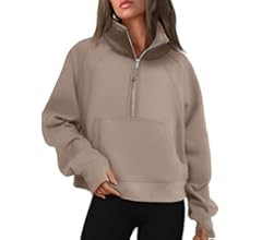 Trendy Queen Womens Half Zip Cropped Pullover Sweatshirts Fleece Quarter Zipper Hoodies Winter Cl... | Amazon (US)