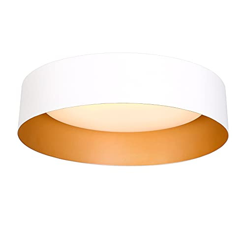 Bargeni LED Ceiling Light Fixture,12.5 inch Flush Mount Light Fixture,Matte White with Gold Insid... | Amazon (US)