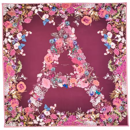 Ombre 'A' Floral Silk Scarf
        Bordeaux Pure Silk | Aspinal of London