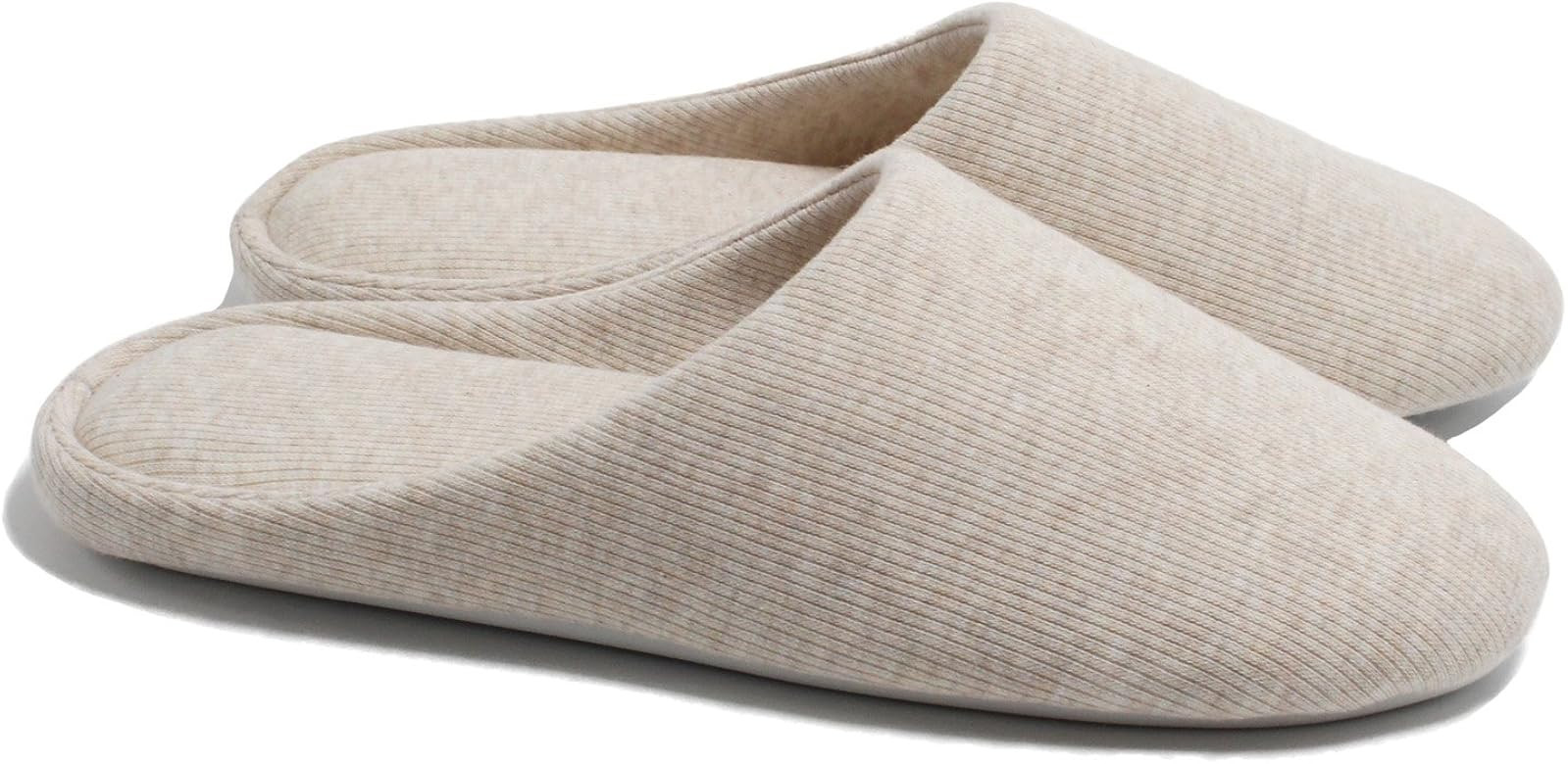 ofoot Womens Cotton Washable Summer House Slippers Indoor Slip On Bedroom Shoes with Memory Foam Clo | Amazon (US)