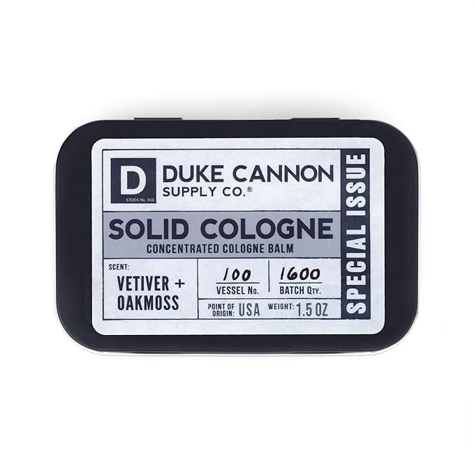 Duke Cannon Supply Co. Solid Cologne for Men Special Issue Vetiver + Oakmoss (Fresh Air, Sandalwo... | Amazon (US)