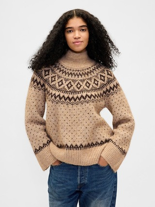 Fuzzy Oversized Turtleneck Sweater | Gap (US)