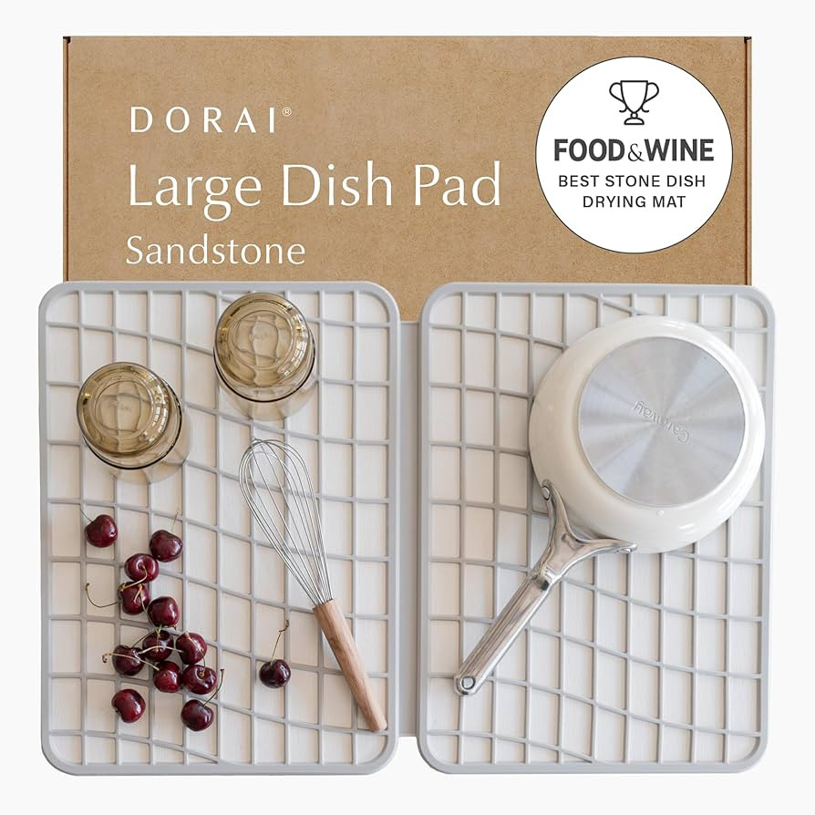 Dorai Home Dish Pad - Collapsable Stone Dish Drying Mat with Diatomaceous Earth for Quick Drying ... | Amazon (US)