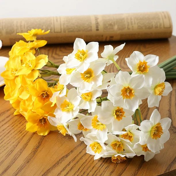 Travelwant Artificial Daffodil Flowers Narcissus Spring Flower Fake Silk Flower Arrangement for H... | Walmart (US)