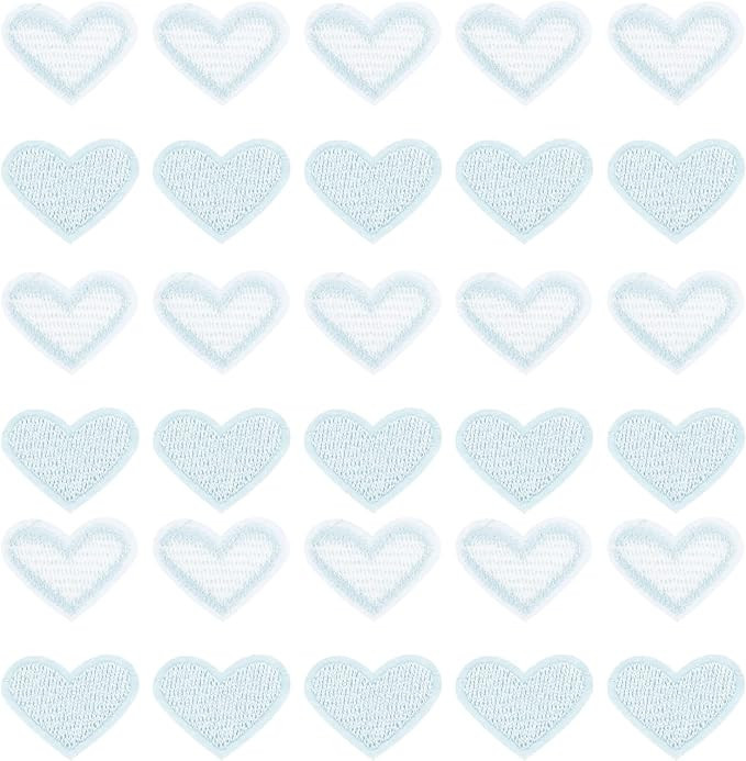 MECCANIXITY Heart Shaped Iron on Patches Embroidered Sew Patches Appliques Garment Embellishments... | Amazon (US)