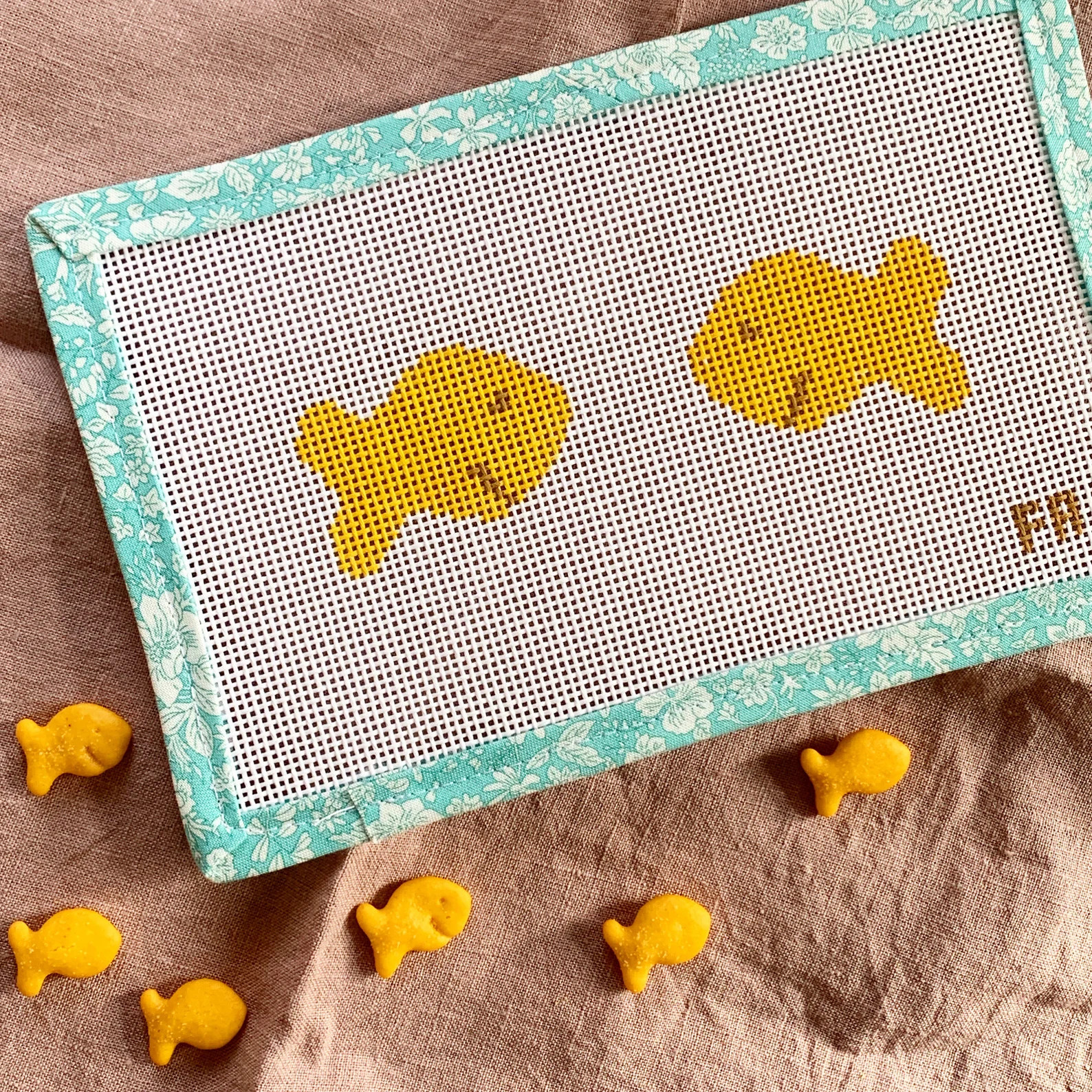 Mini Fish Handpainted Needlepoint Canvas - Etsy | Etsy (US)