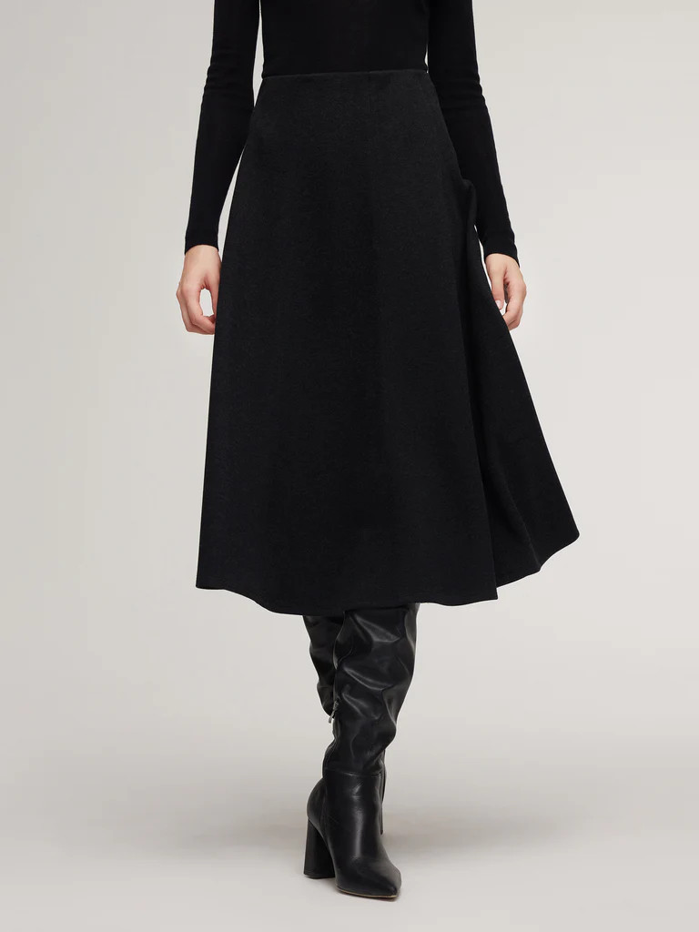 Stretch Flared Women Knit Skirt | GOELIA