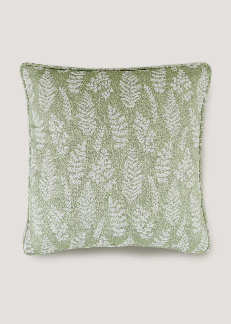 Green Jacquard Leaf Cushion (43cm x 43cm) | Matalan (UK)