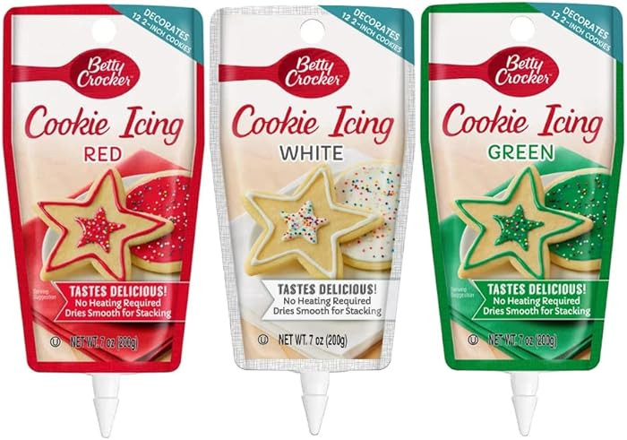 Signature Brands Betty Crocker Christmas Colors Decorating Cookie Icing - 3 Pack- Red Green and W... | Amazon (US)