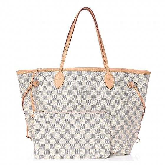 LOUIS VUITTON Damier Azur Neo Neverfull MM Rose Ballerine | Fashionphile