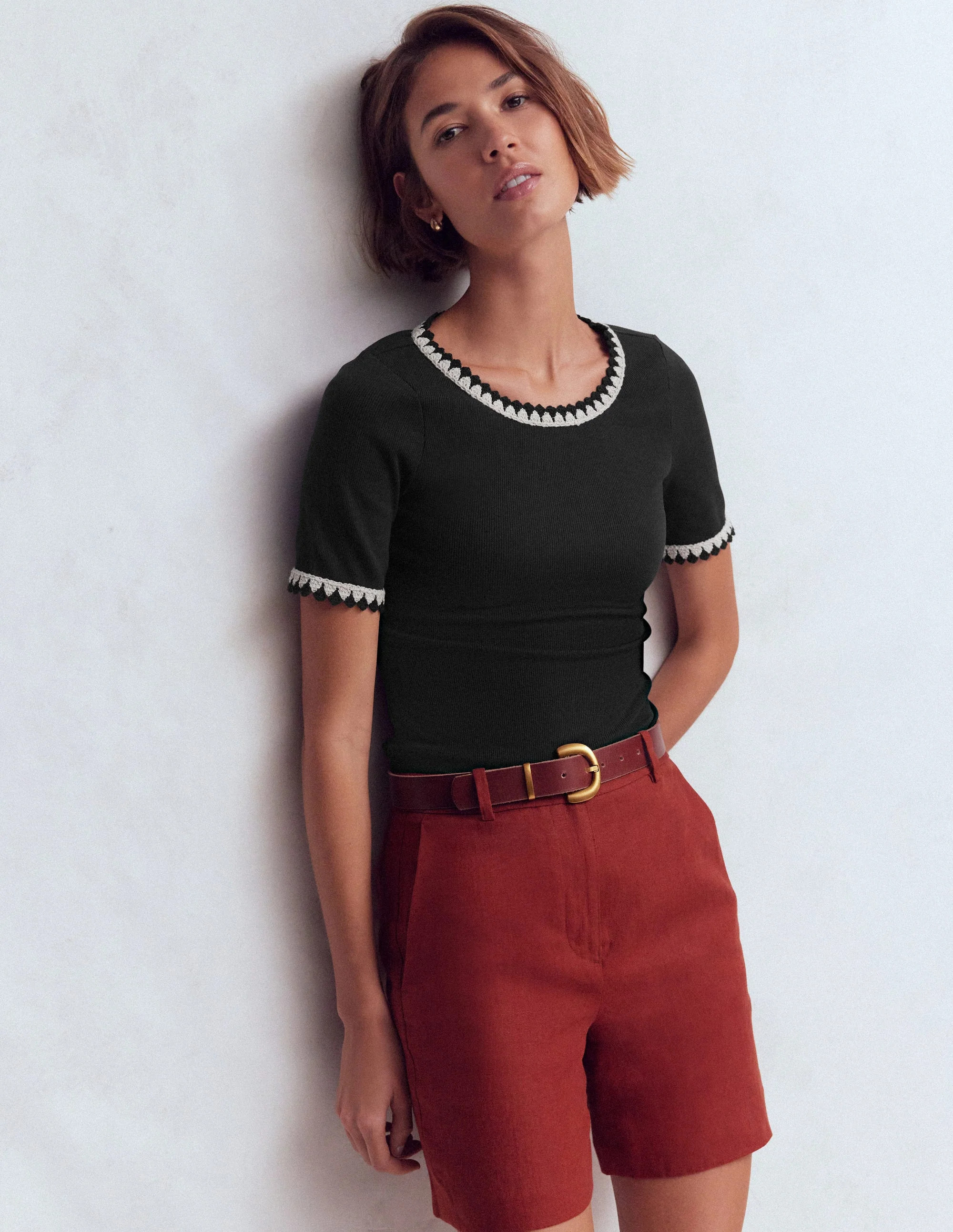Maddie Trim Detail T-Shirt-Burnt Orange | Boden (US)