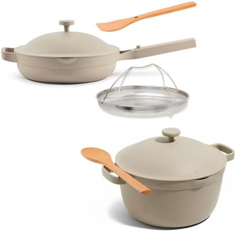 Our Place Cookware Duo | 7-Piece Ceramic Cookware Set with 10.5" Always Pan 2.0, 5.5 Qt Perfect P... | Amazon (US)