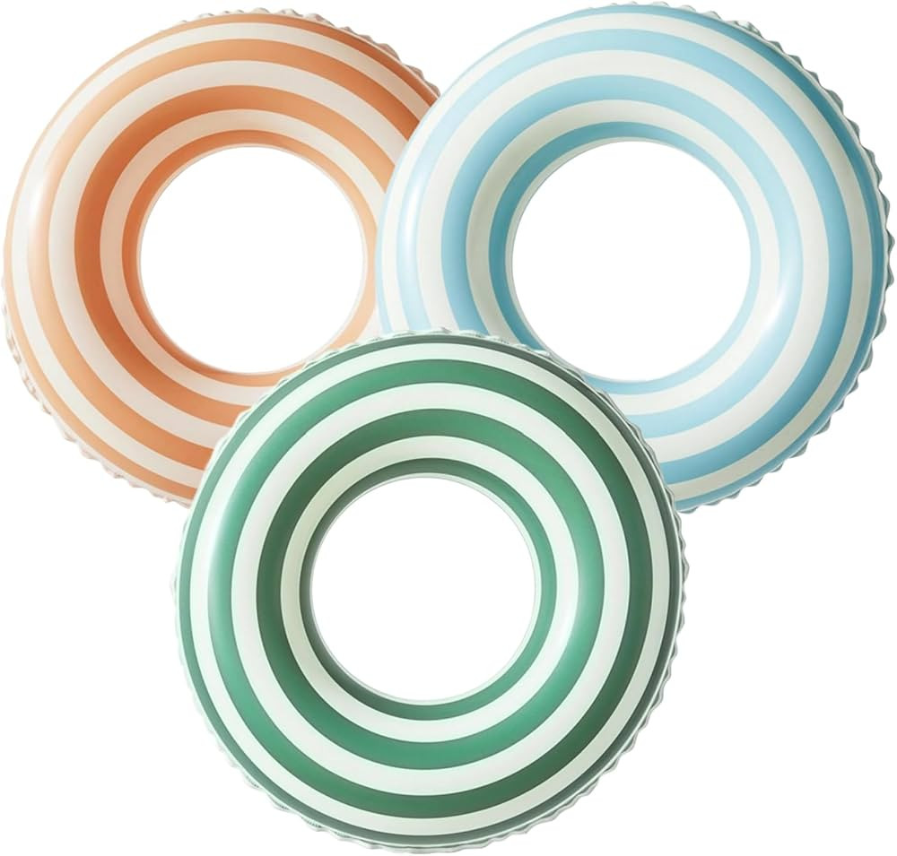 Pool Floats Swimming Rings for Kids, Age 5-10 Inflatable Swim Tubes Ring Toys with 11" Inner, Bea... | Amazon (US)