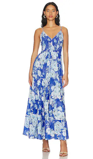 Claire Midi Dress in Deep Lagoon | Revolve Clothing (Global)