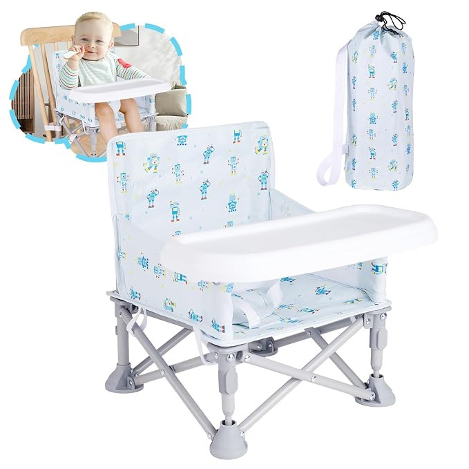 Portable Booster Seat, Toddler Baby Seat with Tray for Dining Table Compact Floor Chair for Campi... | Amazon (US)