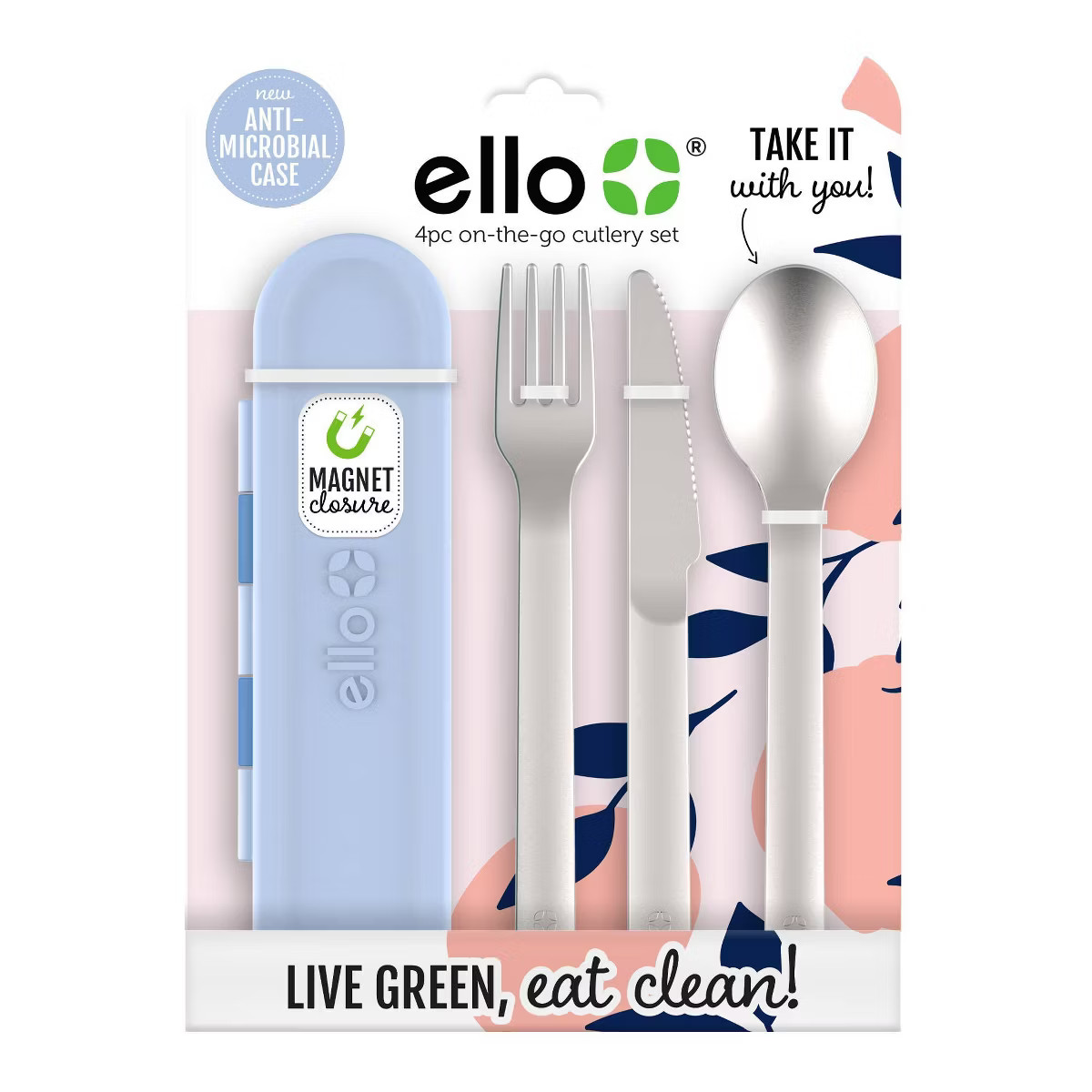 Ello On The Go Cutlery Set Silver/Blue | Target