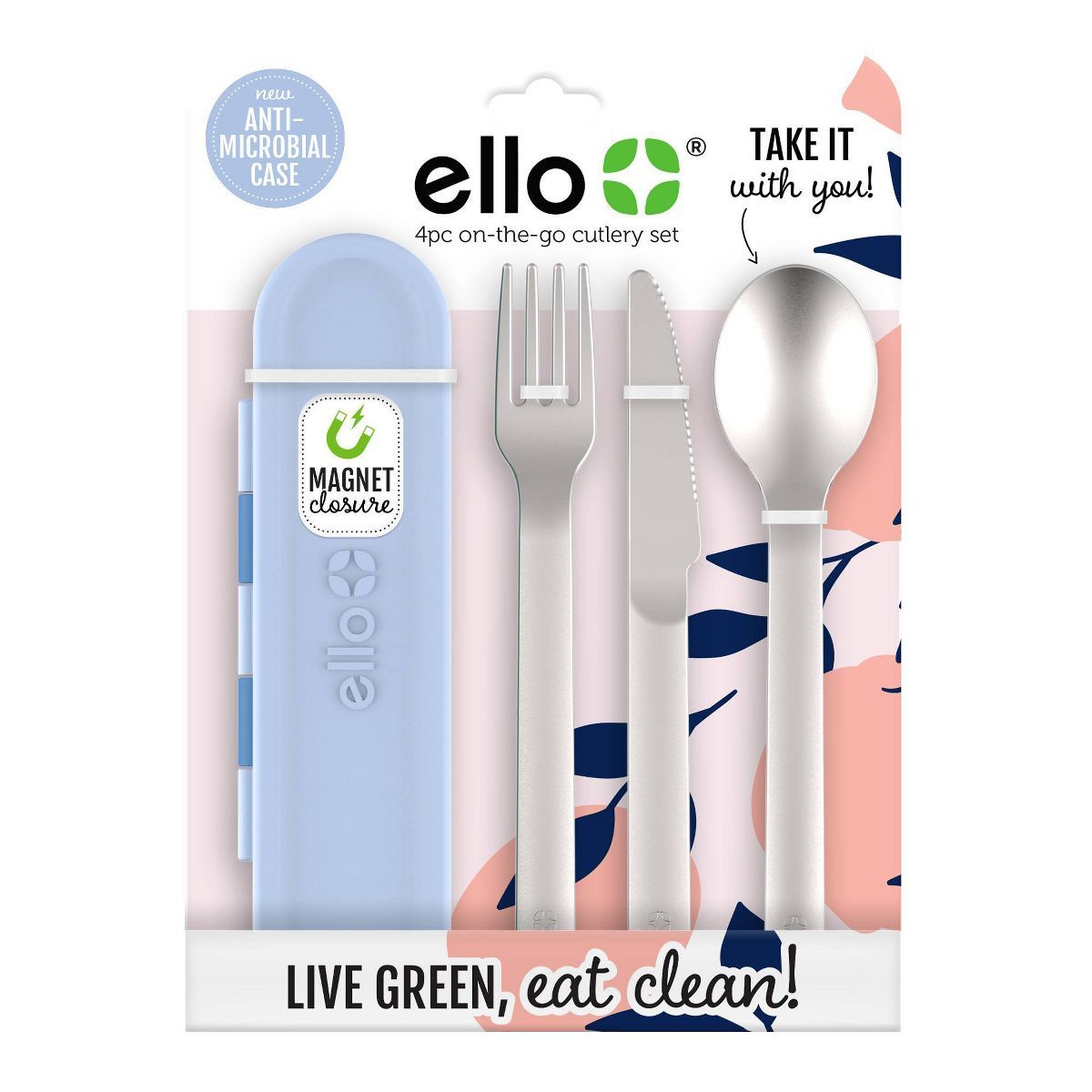 Ello On The Go Cutlery Set Silver/Blue | Target