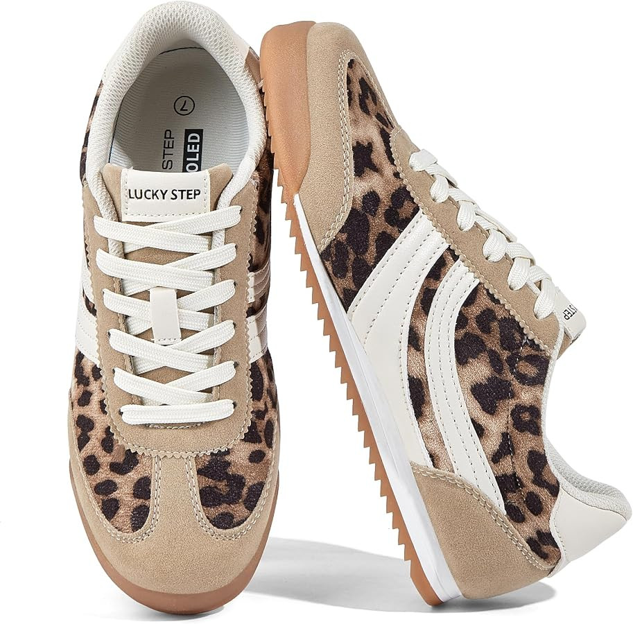 LUCKY STEP Women's Thin Retro Slim Tennis Sneakers | Amazon (US)