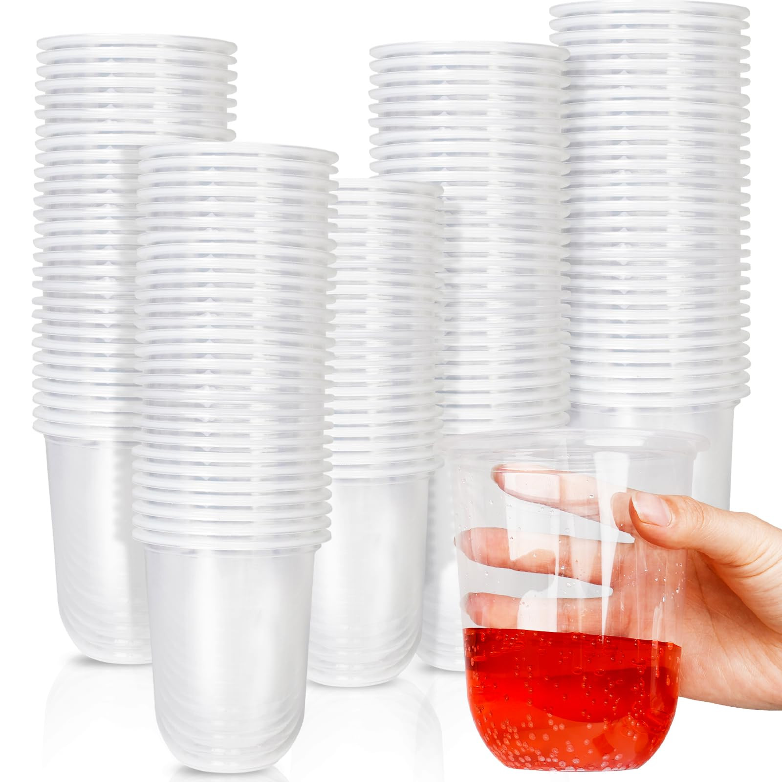 120 Pcs Disposable Stemless Clear Plastic Cups 16OZ NATURAL Arc Plant Based wine glasses For Parties Weddings Birthdays Cocktail BPA Free Recyclable Clear Cold Cups | Amazon (US)