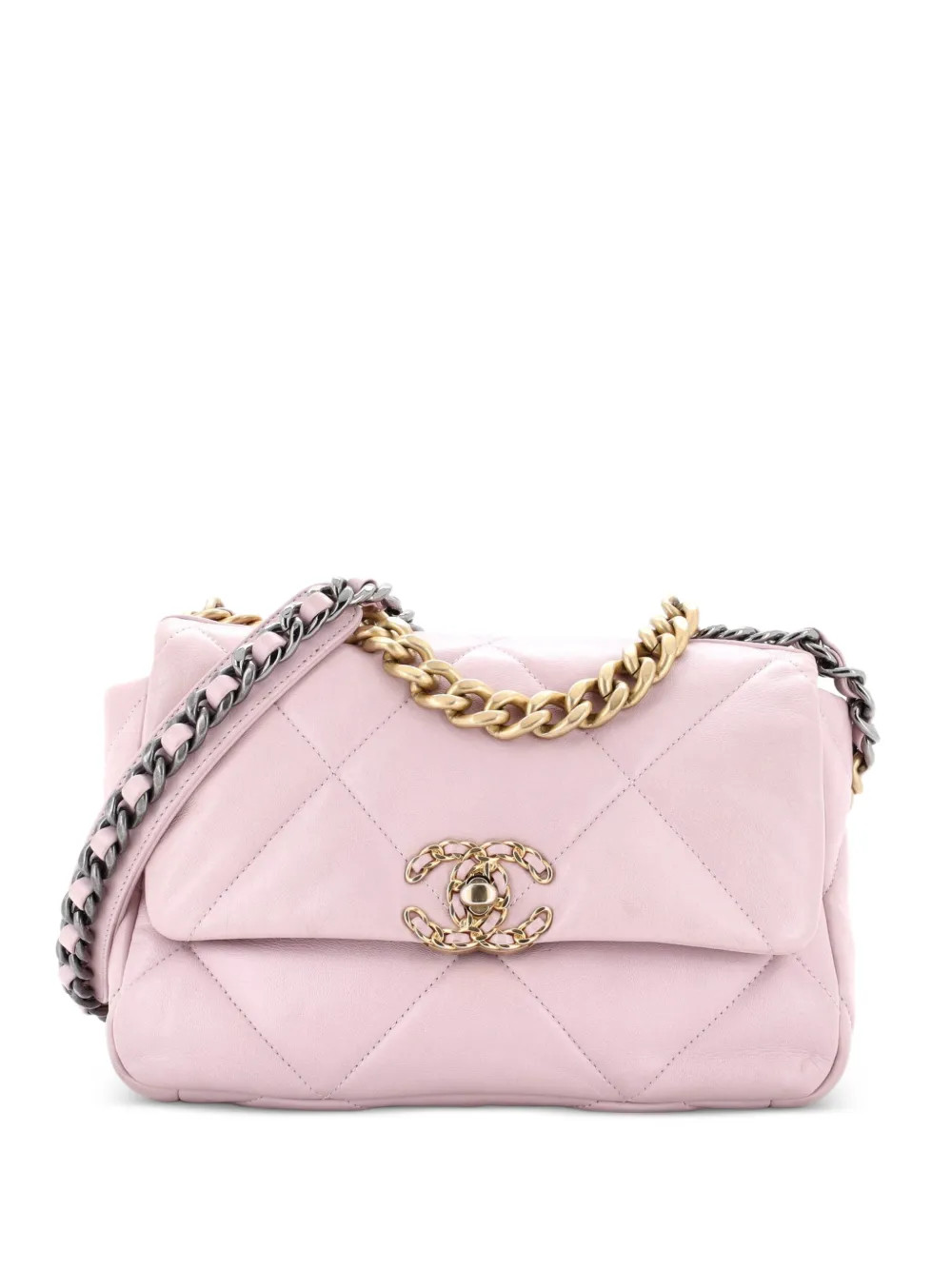 CHANEL Pre-Owned19 Flap Bag Quilted Leather Medium crossbody bag | Farfetch Global