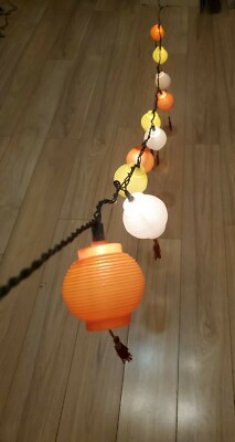 VTG Blow Mold Tiki Bar Patio Chinese Lantern & Tassel RV Camper String Lights 10 | eBay US