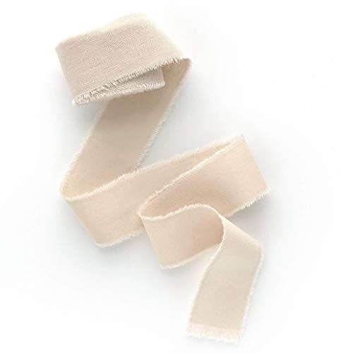Amazon.com: Sand ribbon 1/2" 1" 2" 3 inch wide 5yd cotton ribbon Frayed edges hand dyed for Rusti... | Amazon (US)