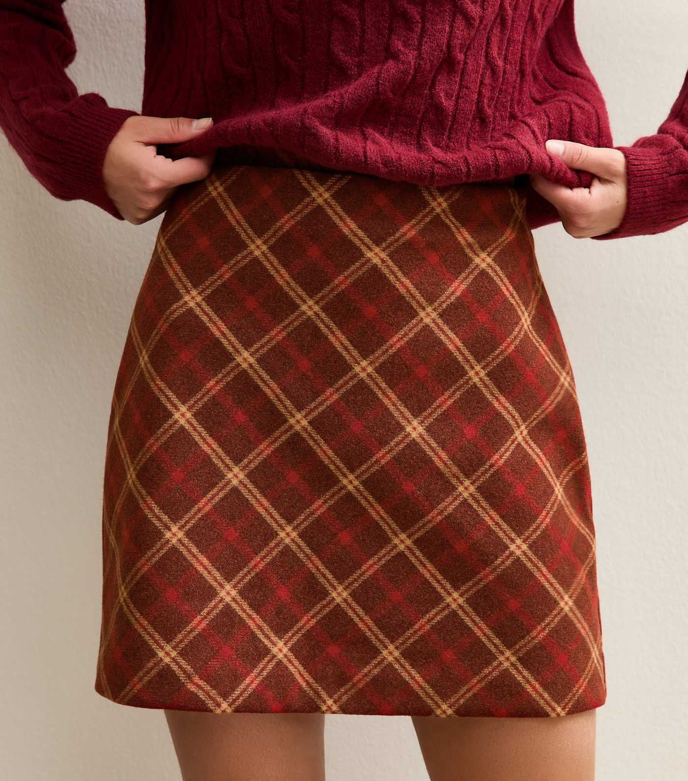 Red Checked Mini Skirt | New Look | New Look (UK)