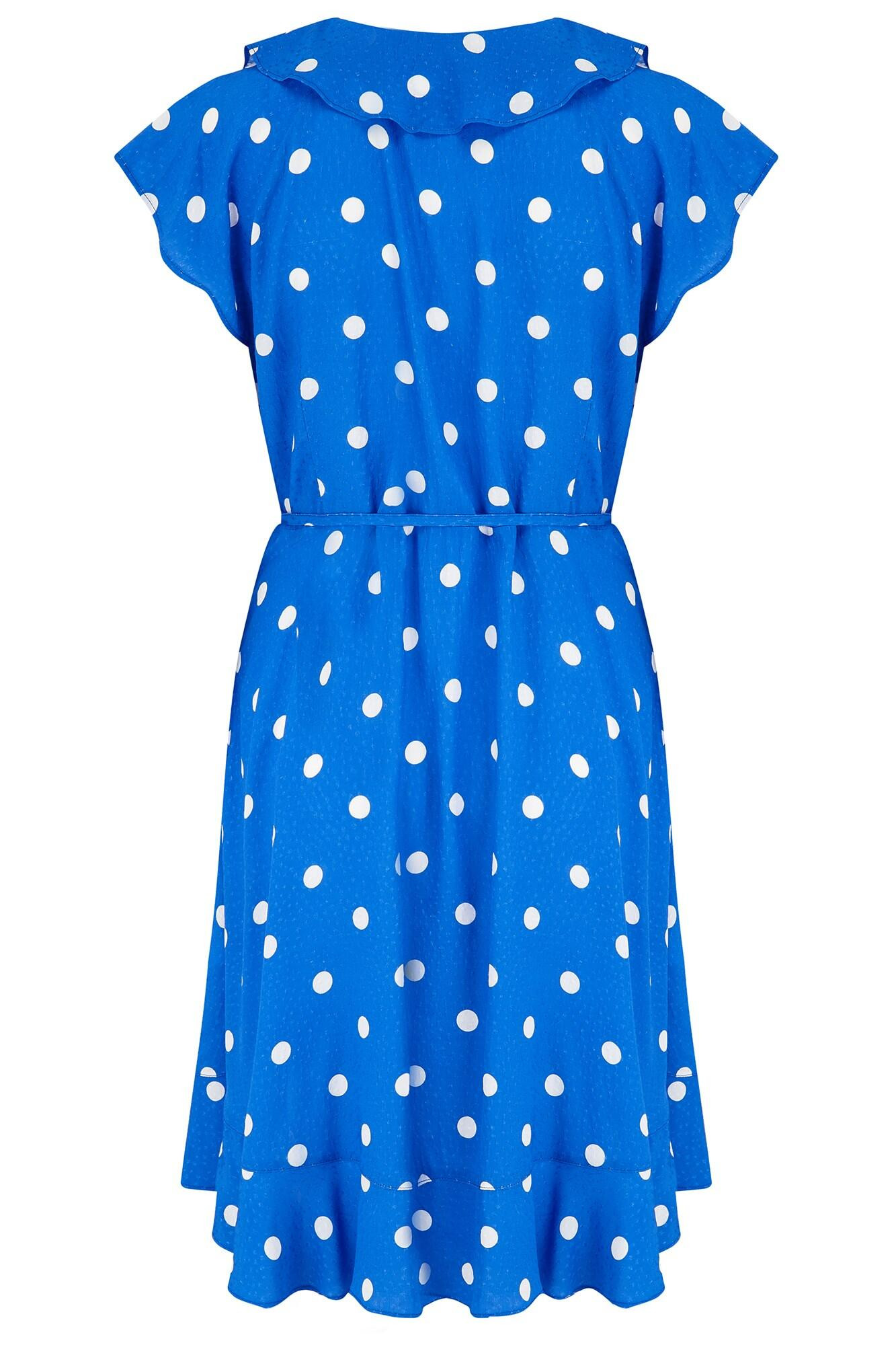 Textured Woven Wrap Beach Dress - Blue/White | Pour Moi