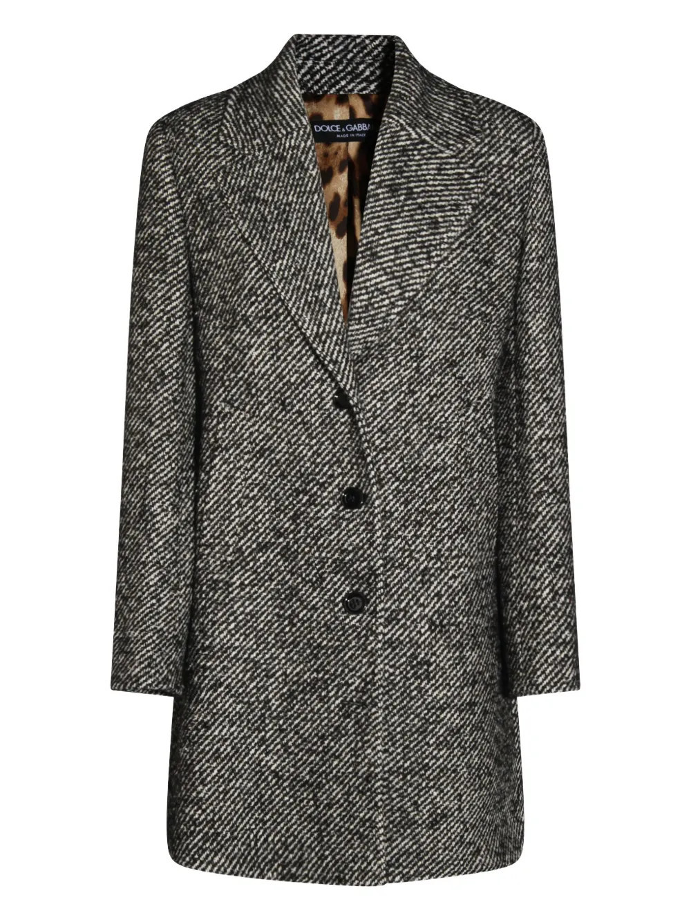 Dolce & Gabbana herringbone tweed coat - Black | Farfetch Global