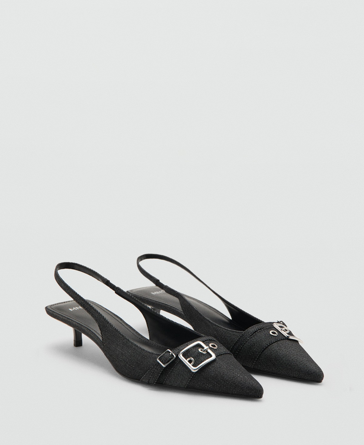 Mango Women's Buckle Slingback Denim Shoes - Navy | Macy's
