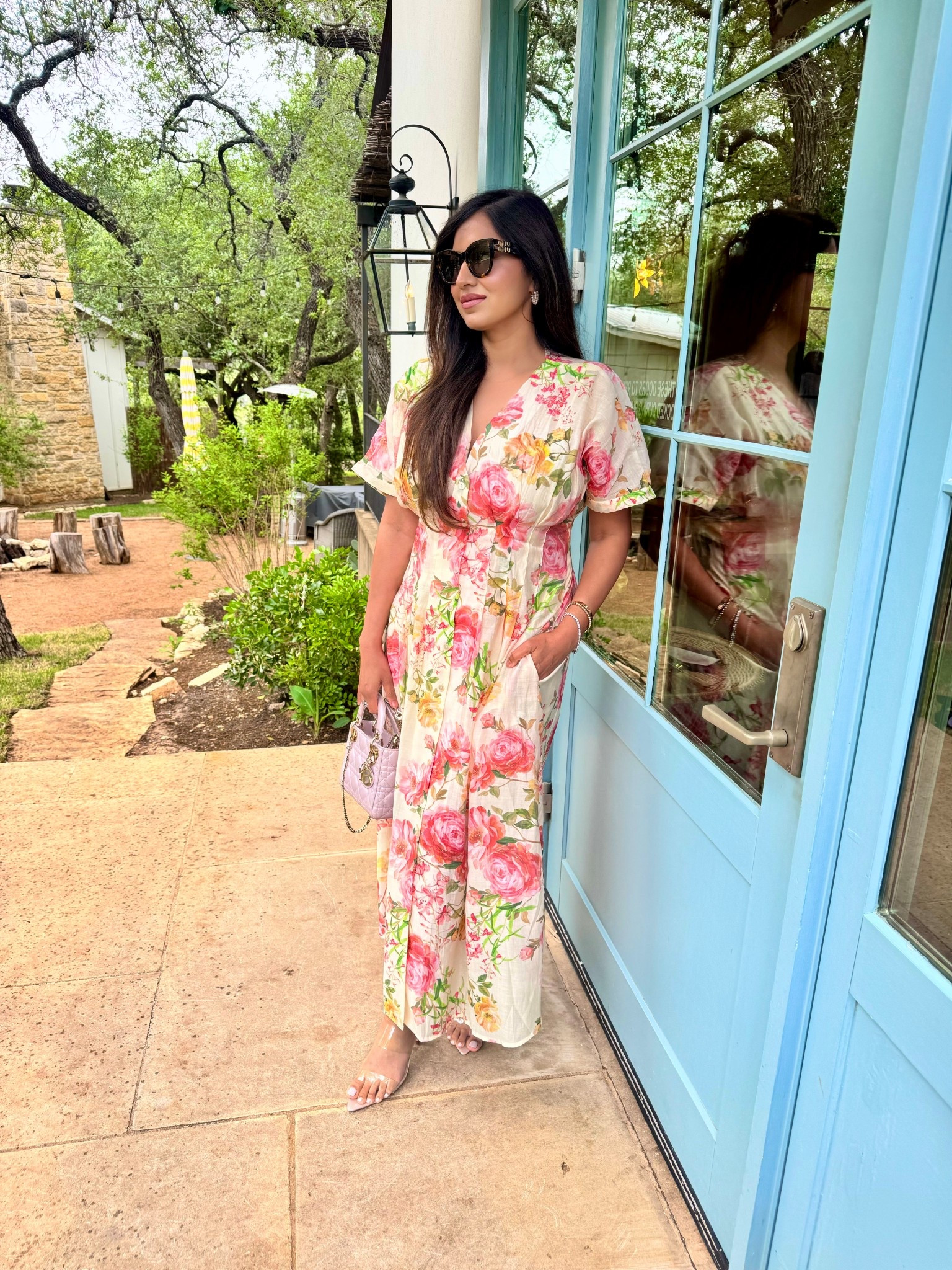 Spring dress 
Wearing a size small 

#LTKootd #LTKmomlife #LTKOver40