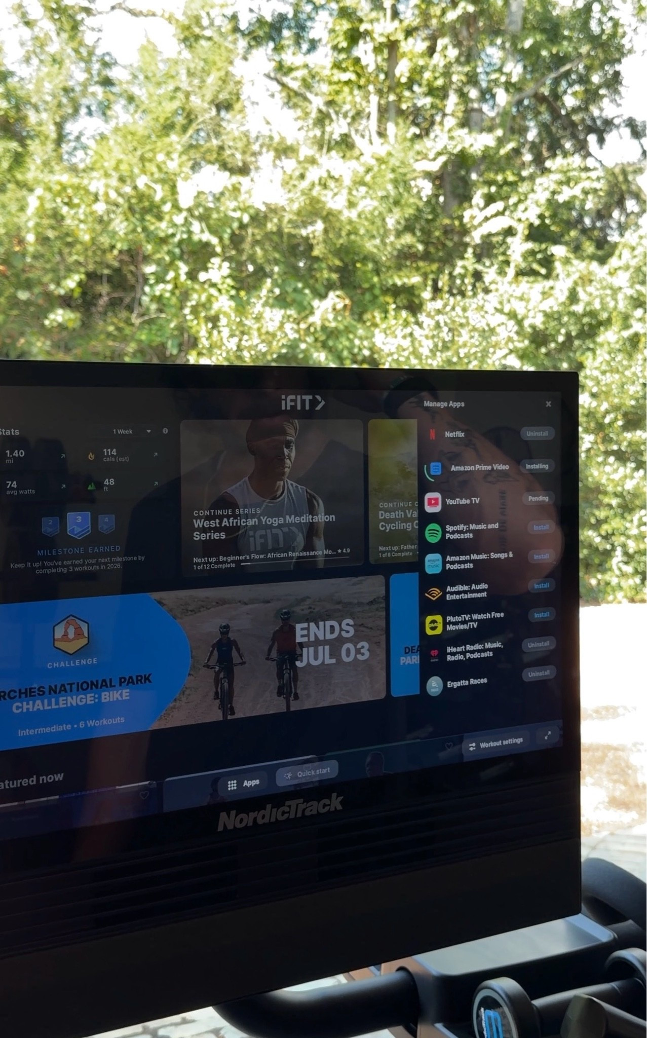 Our home gym’s finishing touches with the @NordicTrack  X24 Bike. The iFIT Pro Membership oﬀers best in class content experiences with over 10,000 classes and access to your favorite streaming services. THIS BIKE IS LEGIT!! #NordicTrack #ad #sponsored iFit Membership sold separately.

#LTKActive #LTKMens #LTKfitnessgoals