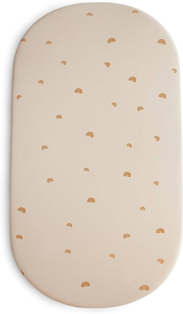 mushie Stretchy & Soft Bassinet Crib Sheet | Fitted 16" x 30" (Rainbows) | Amazon (US)