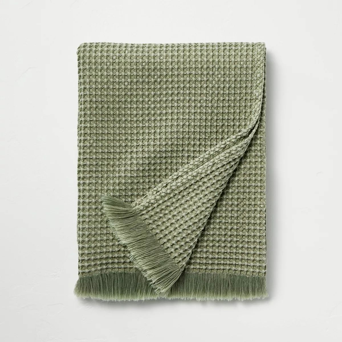 Waffle Knit Throw Blanket Washed Green - Hearth & Hand™ with Magnolia | Target