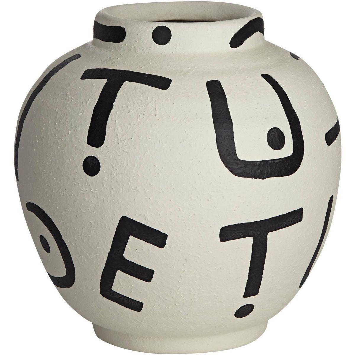 Studio 55D Alpha Matte Black White 9" High Letter Ceramic Vase | Target
