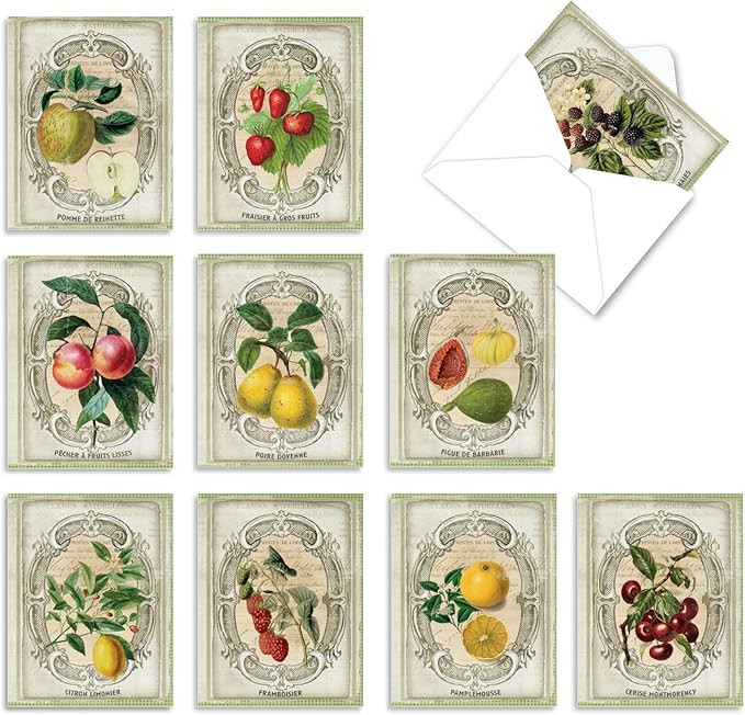 The Best Card Company - 10 Retro Blank Cards with Envelopes (4 x 5.12 Inch) - Artistic Boxed Asso... | Amazon (US)