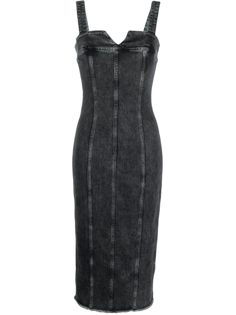 robe en jean à effet délavé et modèle bustier | Farfetch Global