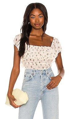 Free People Juliet Printed Bodysuit in Ivory Combo from Revolve.com | Revolve Clothing (Global)