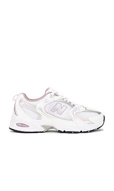 New Balance 530 in White, Silver Metallic, Ice Wine, & Mid Century Pink from Revolve.com | Revolve Clothing (Global)