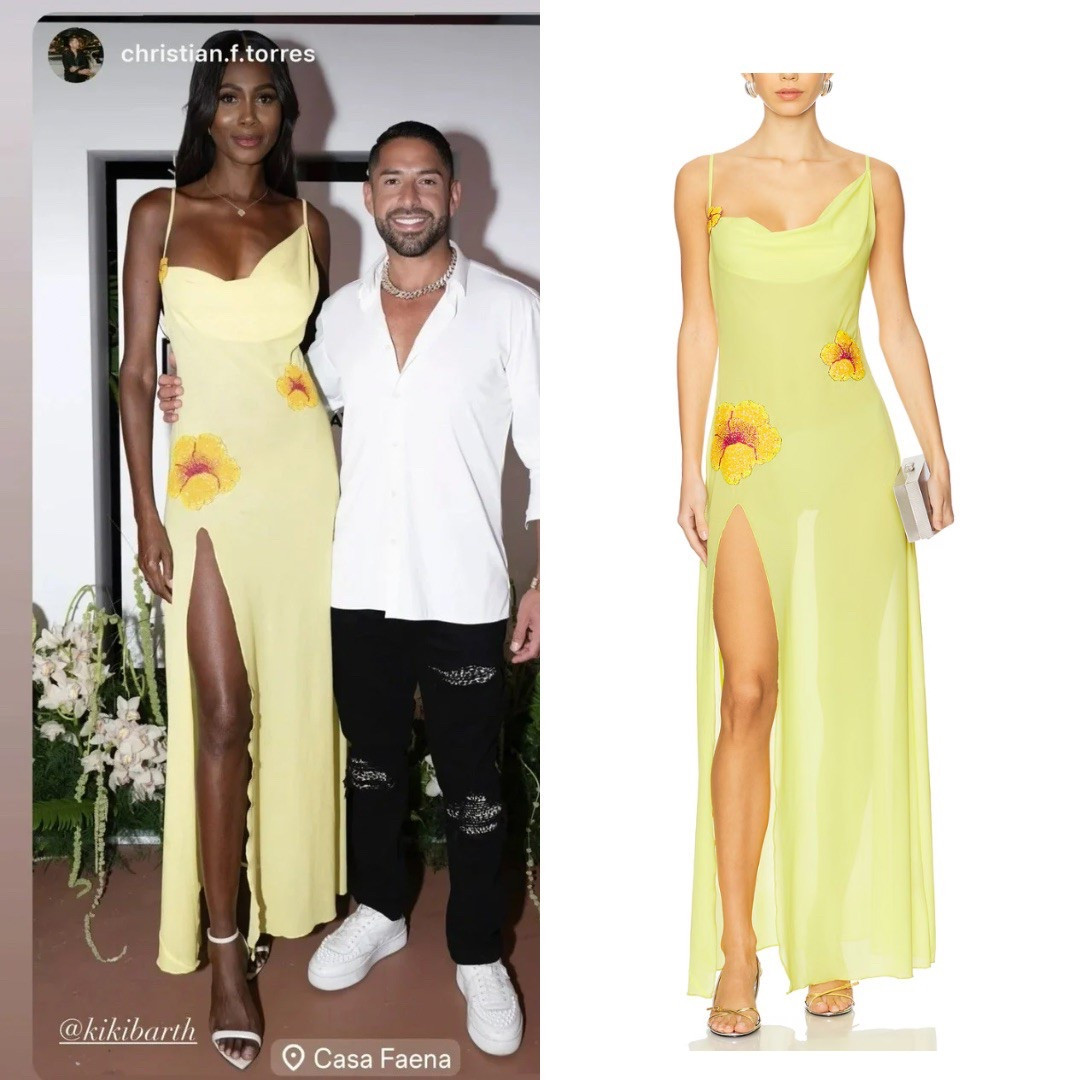 Kiki Barth’s Yellow Draped Flower Dress 📸 + ID = @kikibarth