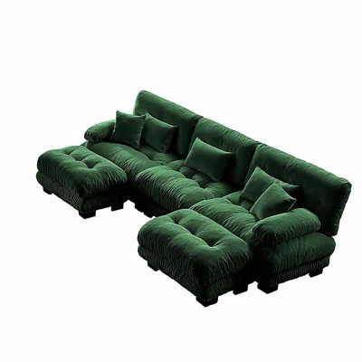 Luxury Modular Sectional Sofa Couch - Oversized U Shaped Cloud Couch for Living Room,Deep Seat Sofa Couch with 2 Ottomans ,Chenille | Wayfair North America