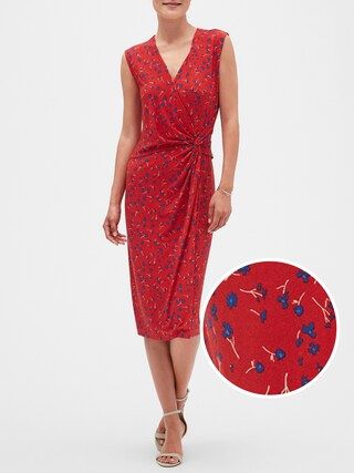 Petite Print Twist Faux Wrap Dress | Banana Republic Factory | Banana Republic Factory