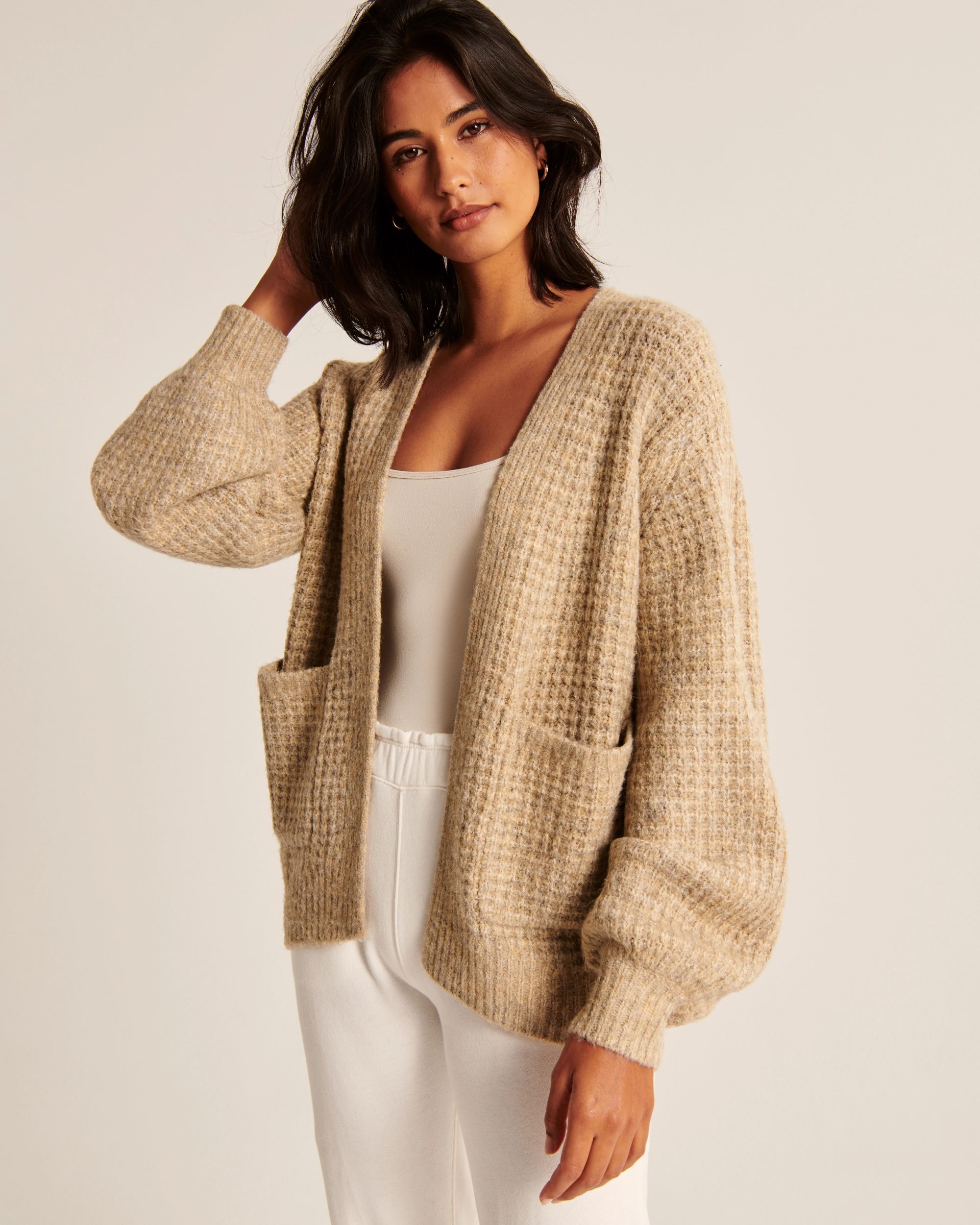 Waffle Stitch Cardigan | Abercrombie & Fitch (US)