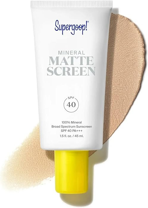 Supergoop! Mineral Mattescreen (SPF 40) - 45 mL - Mineral, Oil-Free Broad Spectrum Sunscreen - Sm... | Amazon (US)