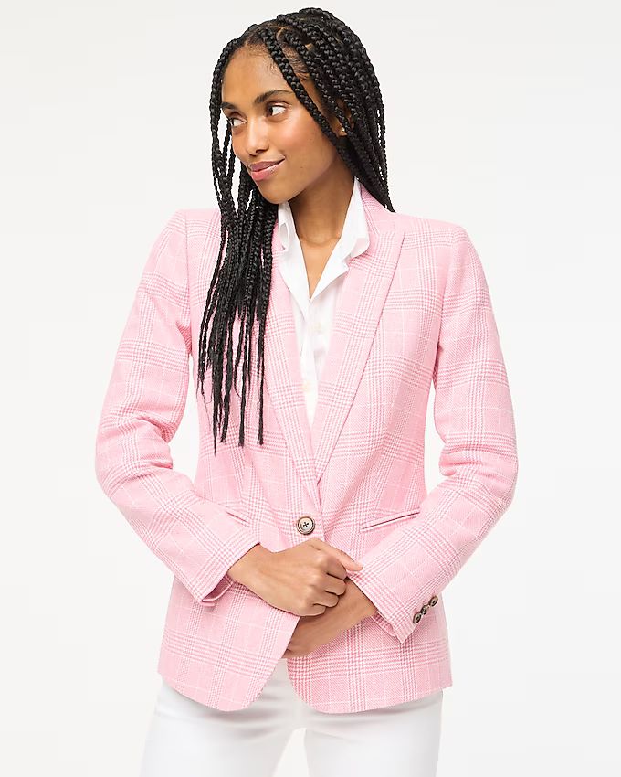 Plaid one-button blazer | J.Crew Factory