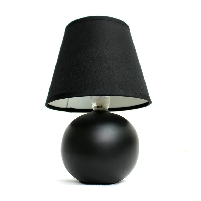 Simple Designs Mini Ceramic Globe Table Lamp, Black ( Light Bulb not included) | Walmart (US)